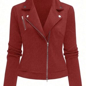 Light Weight Red Blazer Moto Jacket Sz  L